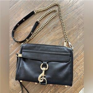 Rebecca Minkoff M.A.C. Convertible Crossbody in black with silver hardware